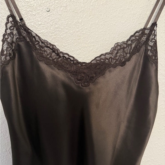 Teddy Silk Top Elegant Brown Satin Camisole - Picture 3 of 3